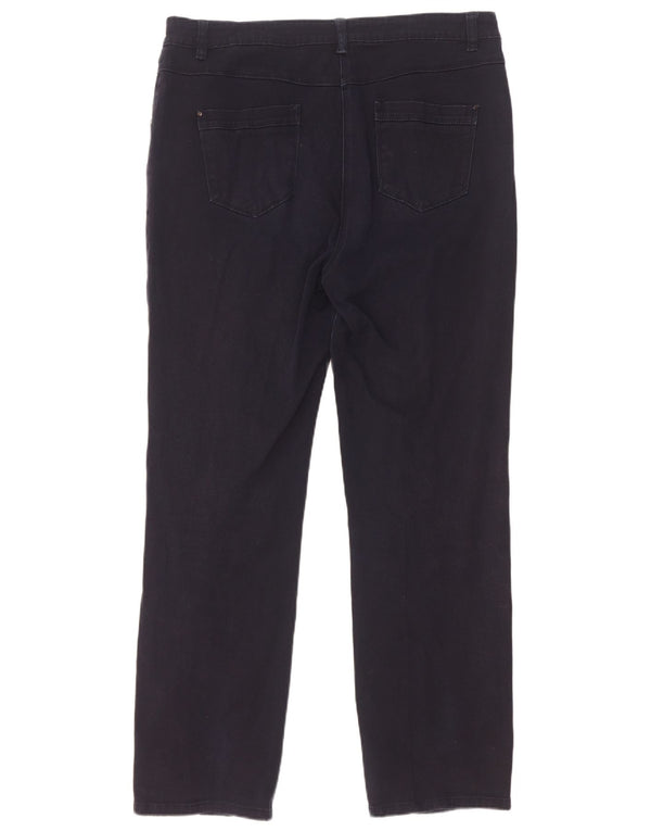 M&Co Womens Straight Jeans UK 16 Large W34 L30 Navy Blue Cotton
