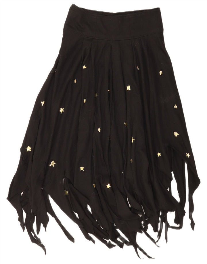 POP 84 Womens Asymmetrical Skirt IT 44 Medium W28  Black Acrylic