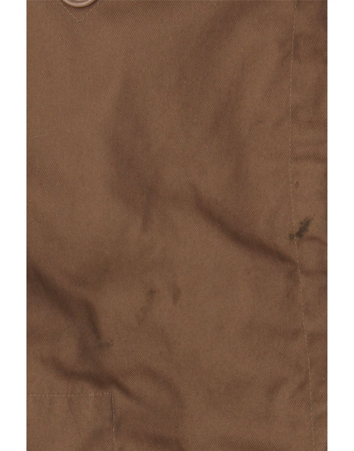 VINTAGE Mens Hooded Parka Jacket UK 42 XL Brown Polyester