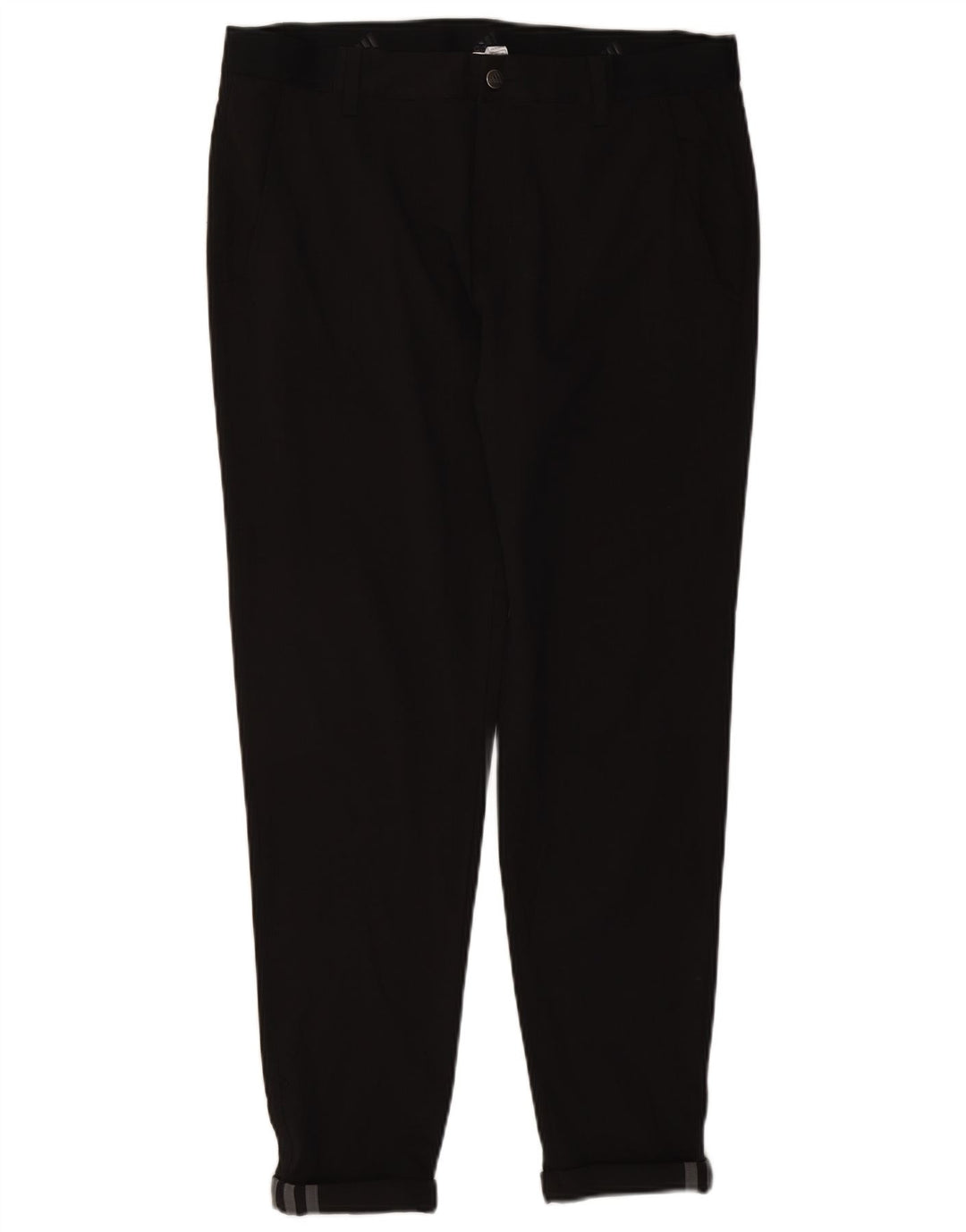 Adidas Mens Slim Chino Trousers W34 L29 Black Polyester