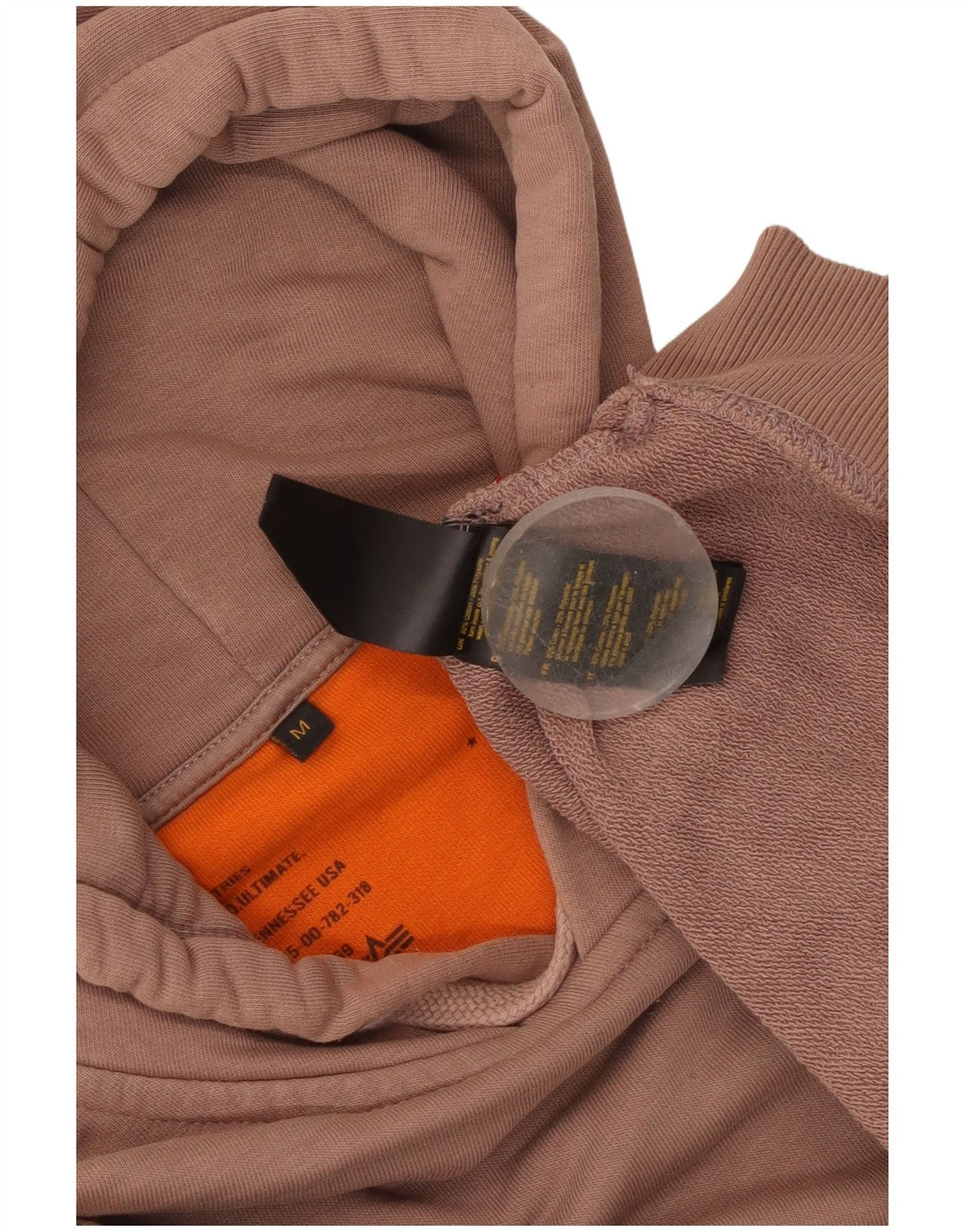 Alpha Industries Mens Hoodie Jumper Medium Pink Cotton