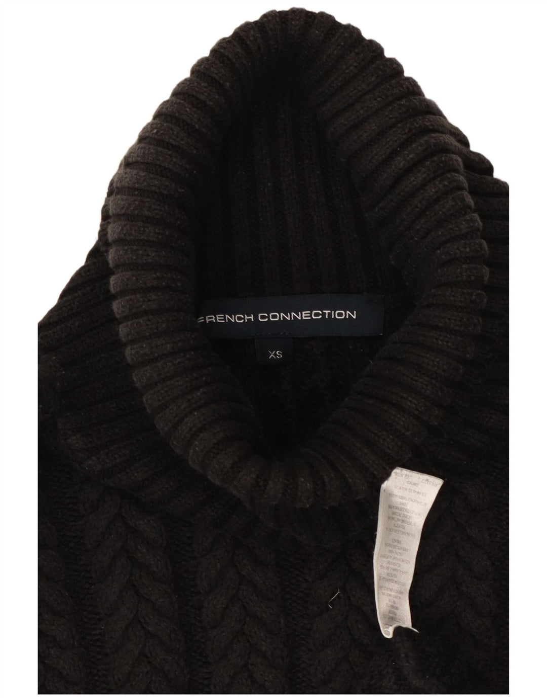 FRENCH CONNECTION Womens Oversized Roll Neck Jumper Sweater UK 6 XS Black