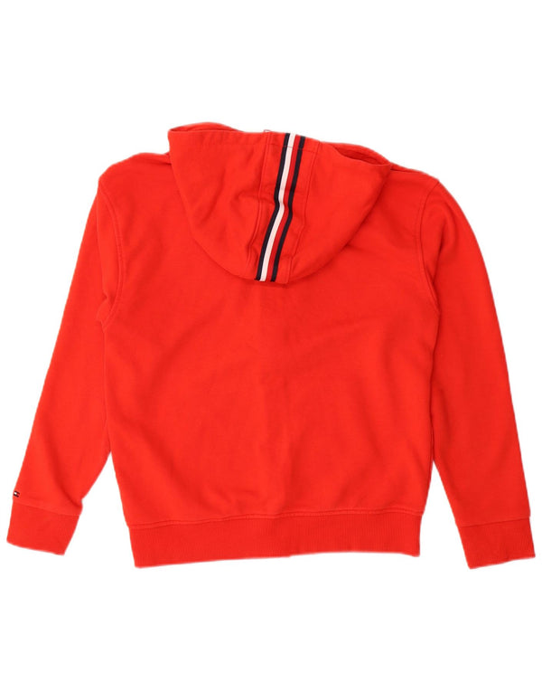 Tommy Hilfiger Boys Graphic Zip Hoodie Sweater 11-12 Years Red Cotton
