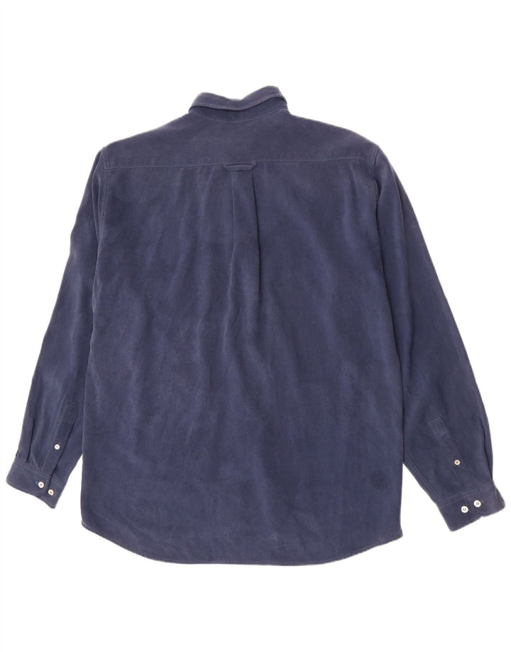 Ted Baker Mens Shirt Size 3 Medium Navy Blue Polynosic