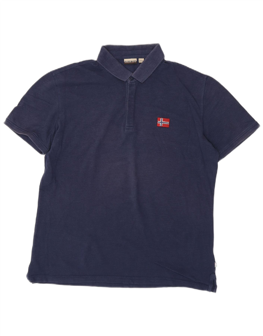 NAPAPIJRI Mens Polo Shirt XL Navy Blue Cotton
