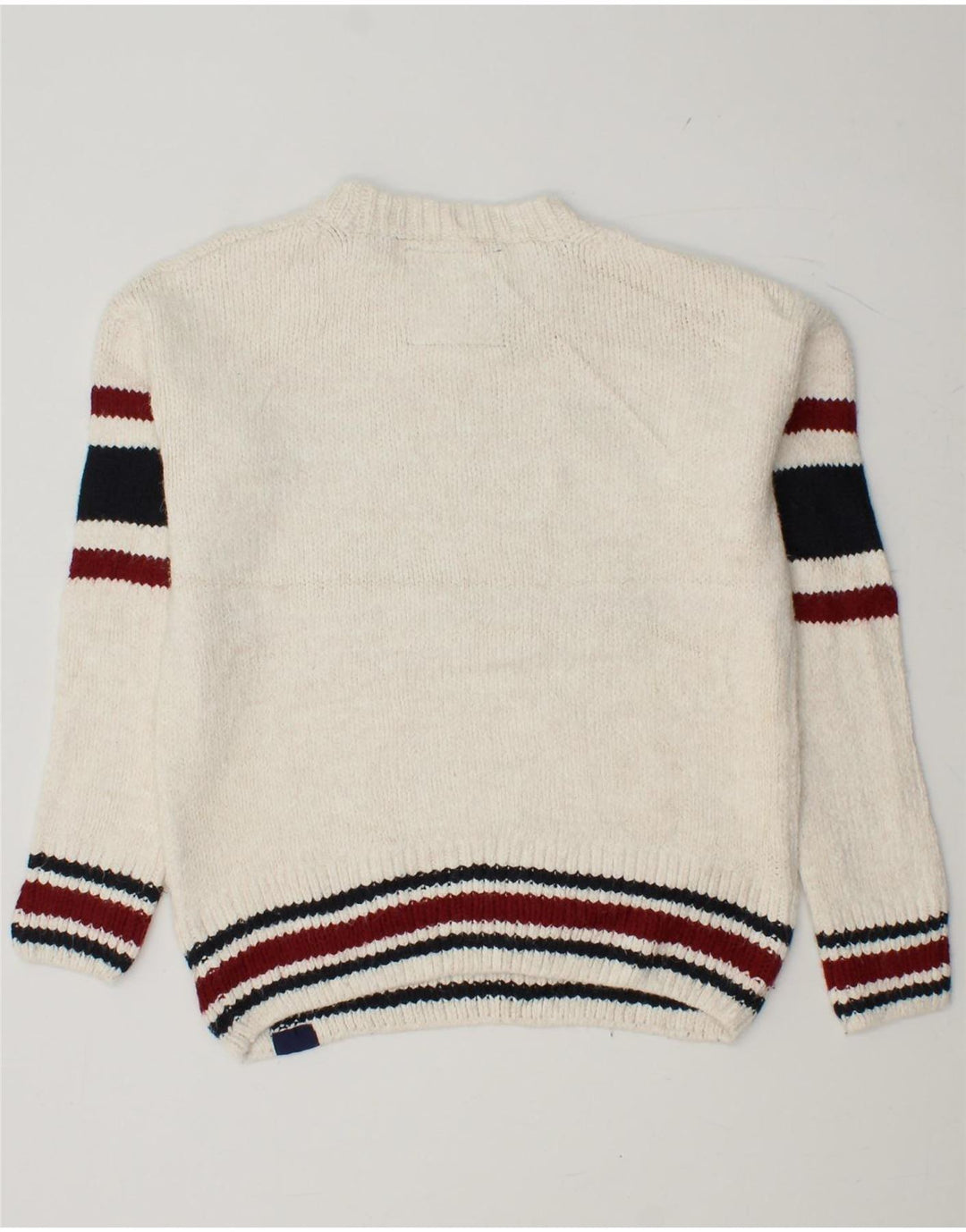 SUPERDRY Womens Crew Neck Jumper Sweater UK 6 XS White Colourblock