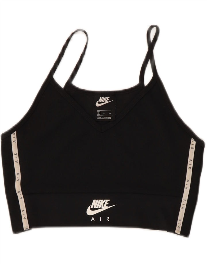 Nike Womens Graphic Sport Bra Top UK 10 Small Black Polyester
