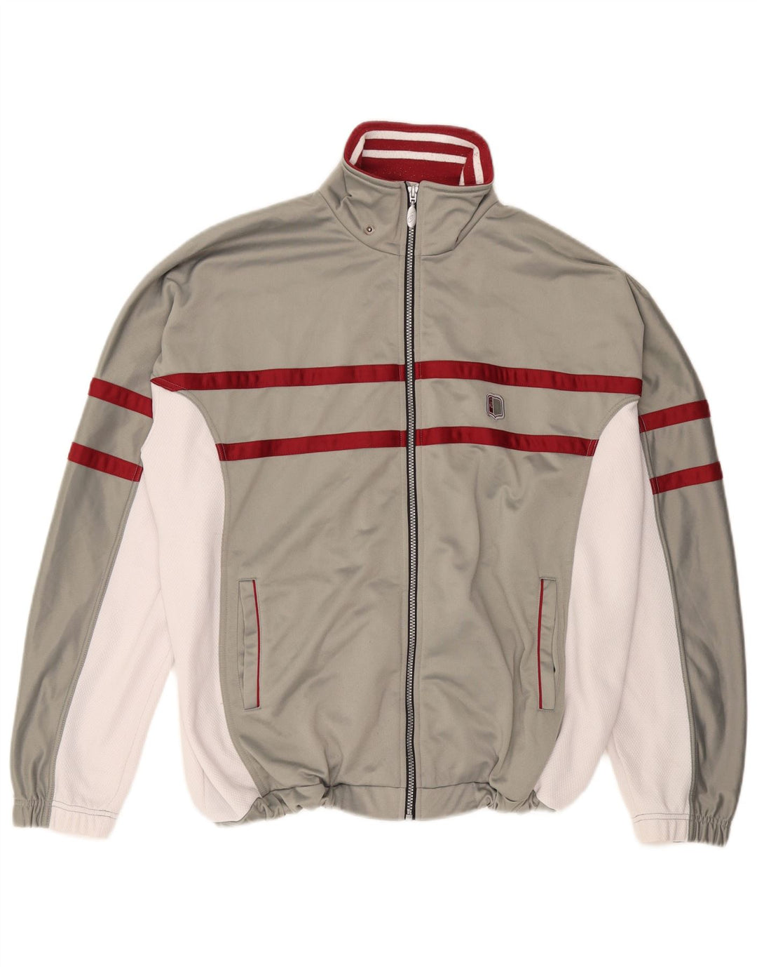 ASICS Mens Tracksuit Top Jacket XL Grey Colourblock Polyester