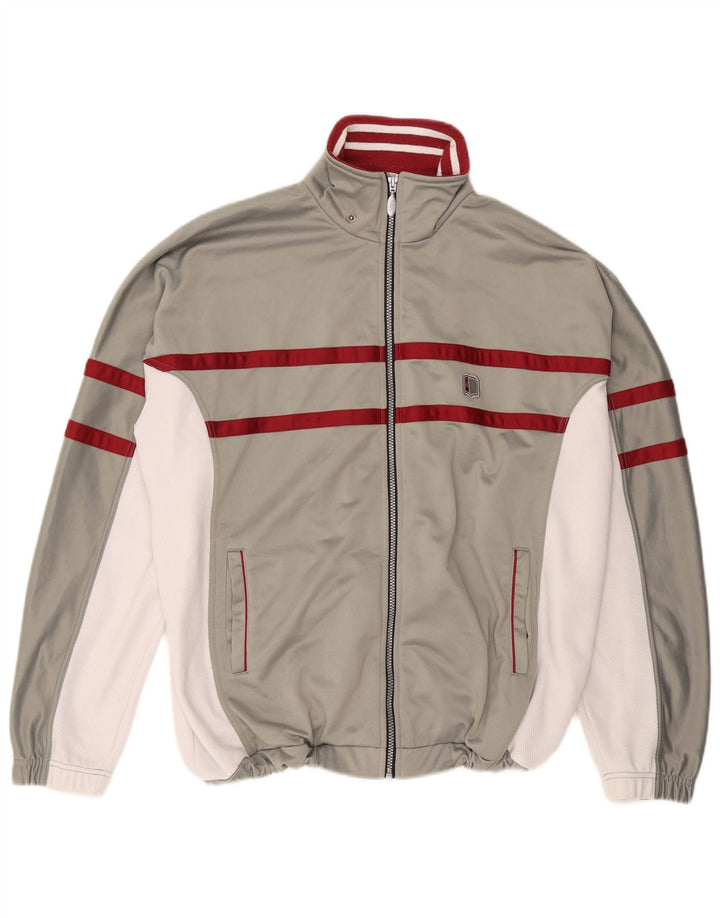 ASICS Mens Tracksuit Top Jacket XL Grey Colourblock Polyester