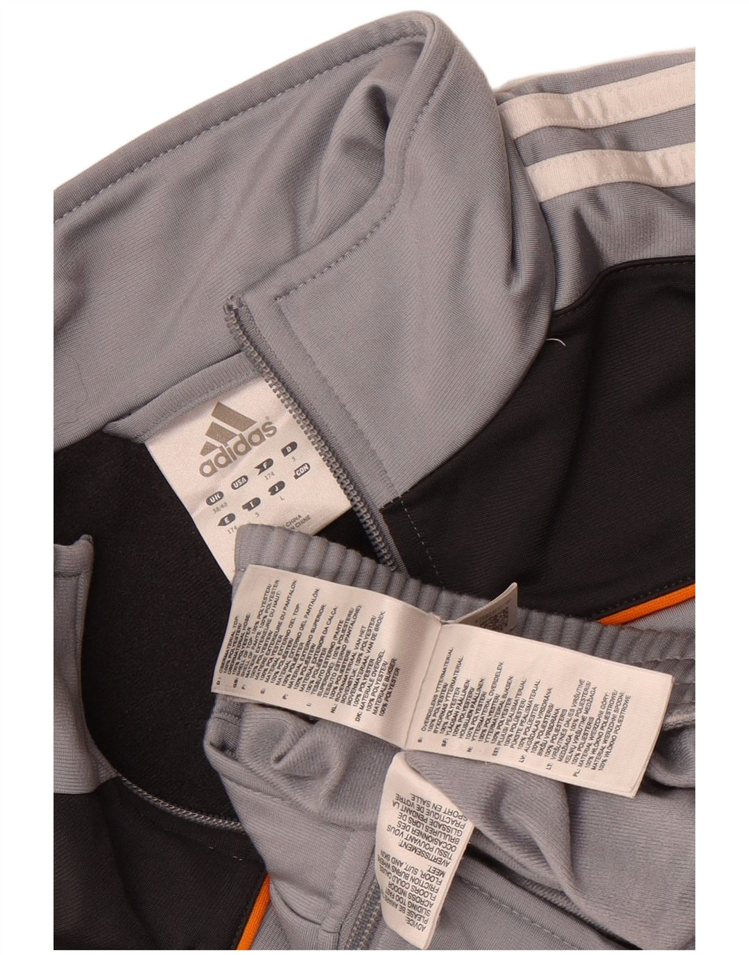 Adidas Mens Tracksuit Top Jacket UK 38/40 Medium Grey Colourblock Polyester