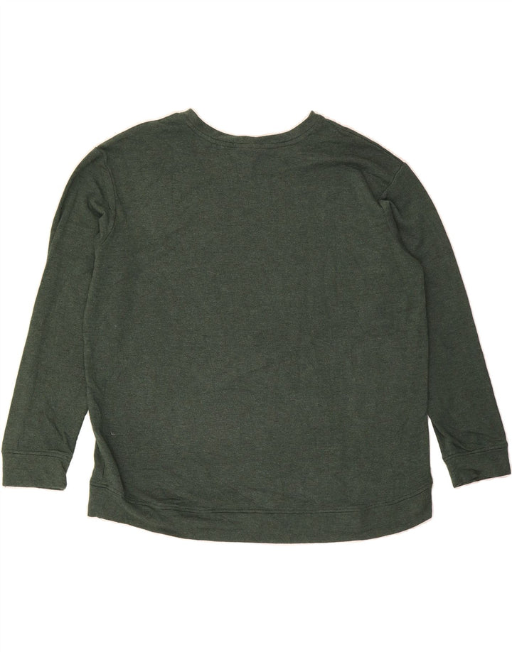 ORVIS Womens Oversized Sweatshirt Jumper UK 18 XL Green Modal Vintage Orvis and Second-Hand Orvis from Messina Hembry 