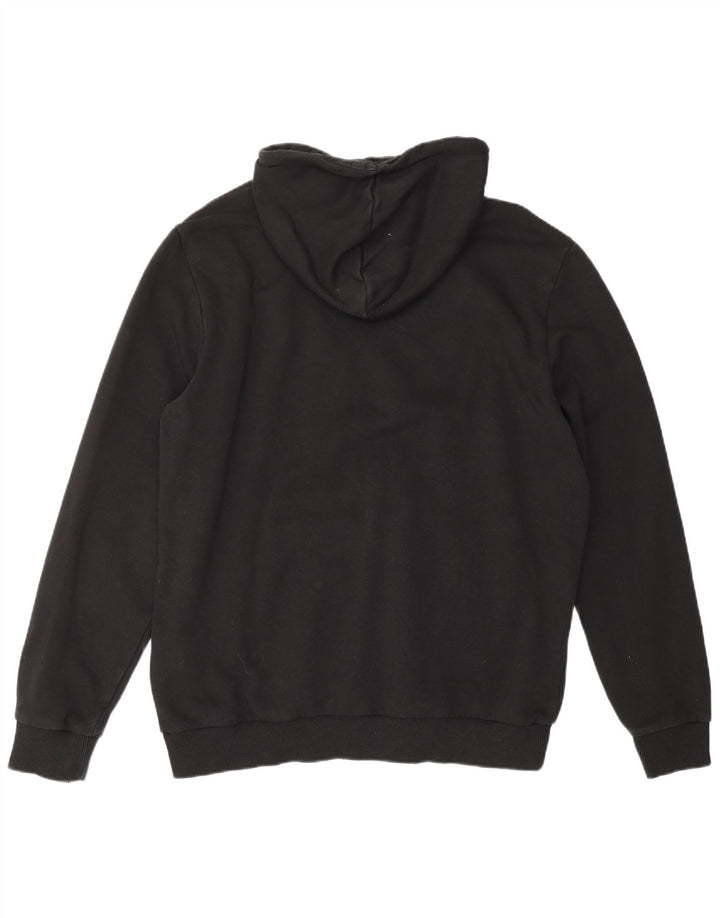 PUMA Mens Graphic Hoodie Jumper Large Black Cotton