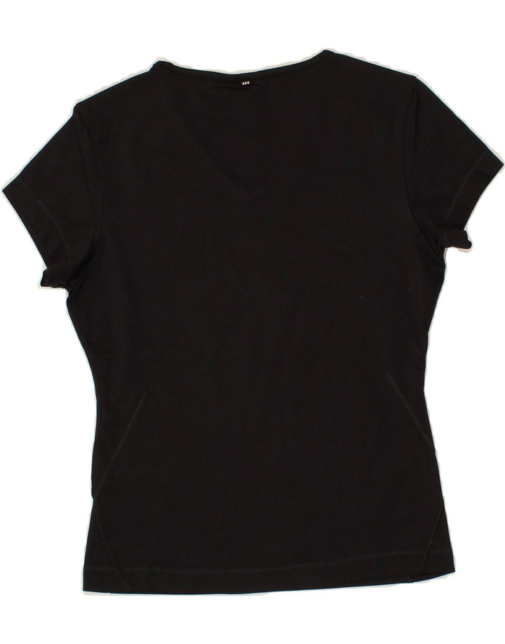 ADIDAS Womens T-Shirt Top UK 12 Medium Black Polyamide Vintage Adidas and Second-Hand Adidas from Messina Hembry 
