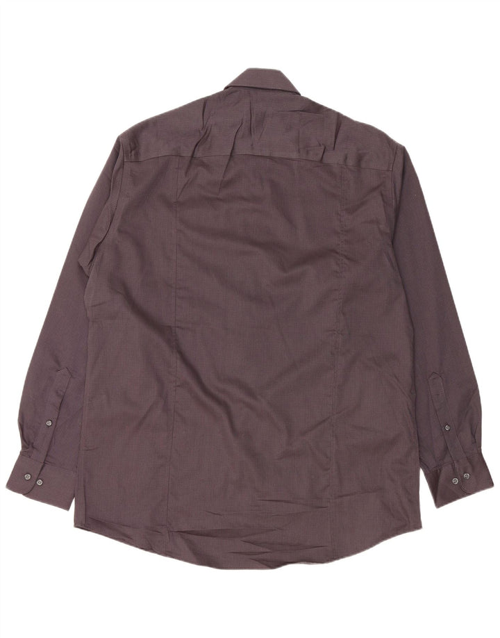 CALVIN KLEIN Mens Shirt Size 15 1/2 16 Medium Grey Spotted Cotton