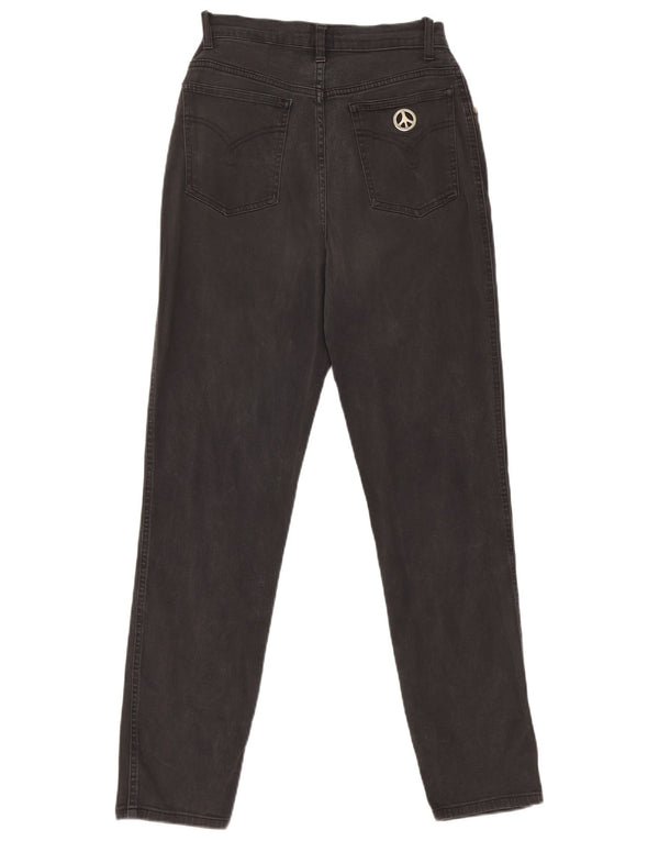 Moschino Womens High Waist Tapered Jeans W32 L28 Black Cotton