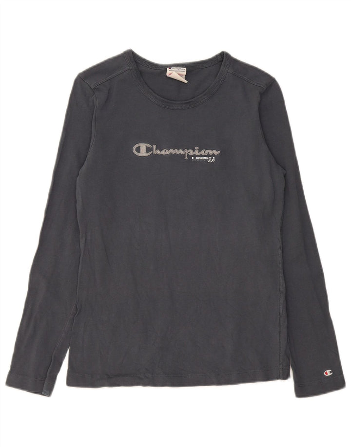 Champion Womens Heritage Classics Graphic Top Long Sleeve UK 12 Medium Grey