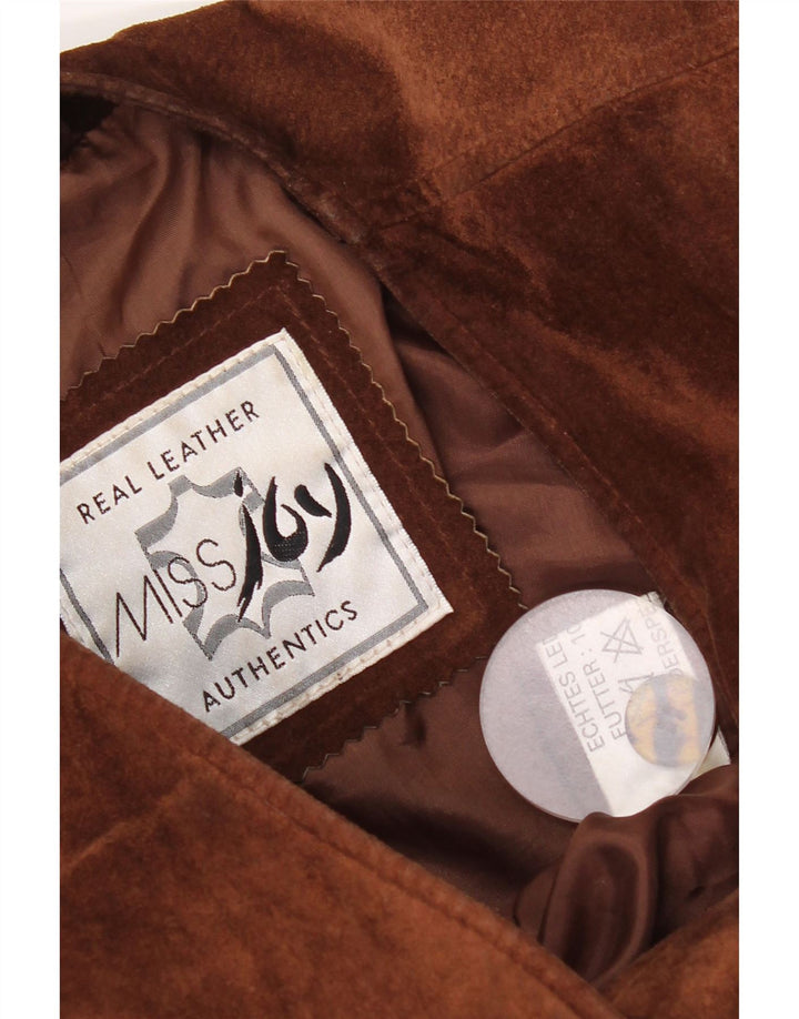 Vintage Womens Suede Jacket EU 38 Medium Brown Leather