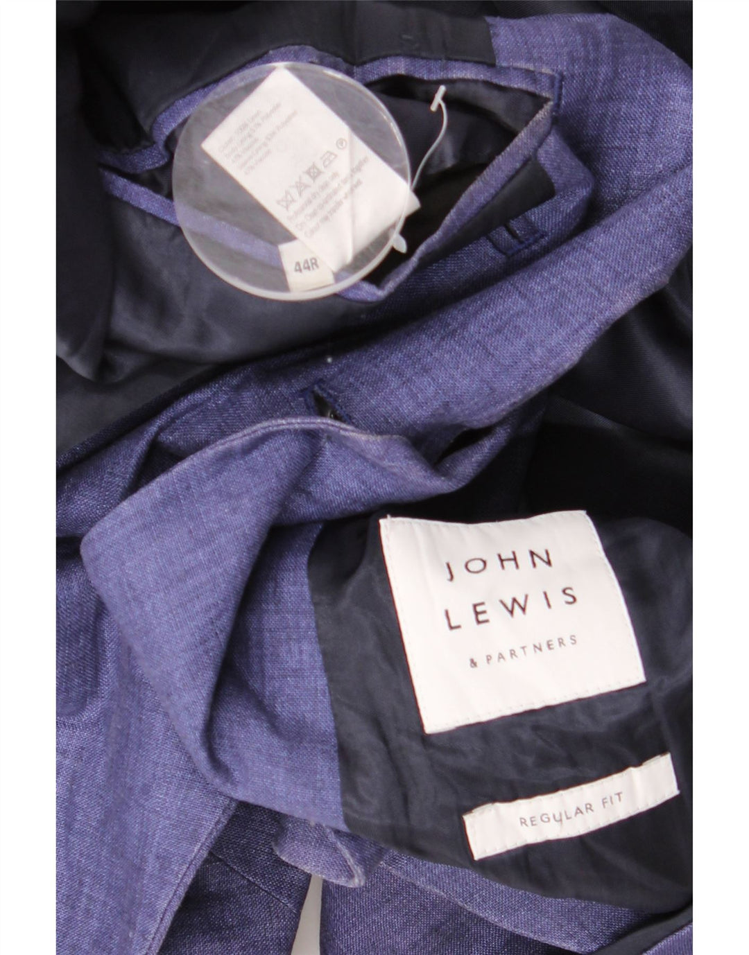 John Lewis Mens Regular Fit 2 Button Blazer Jacket UK 44 2XL Navy Blue