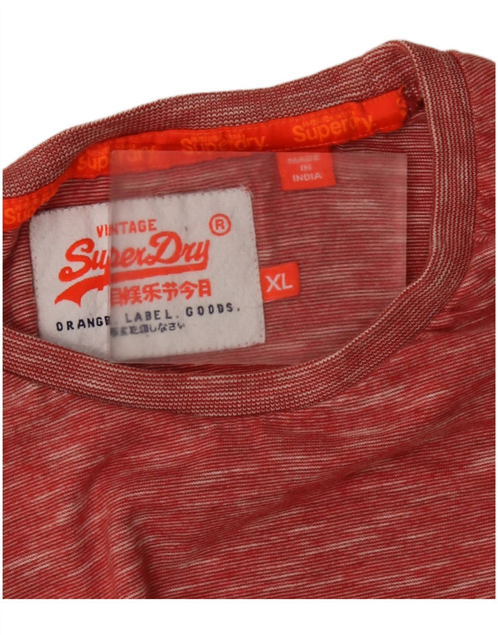 Superdry Mens T-Shirt Top XL Red Flecked