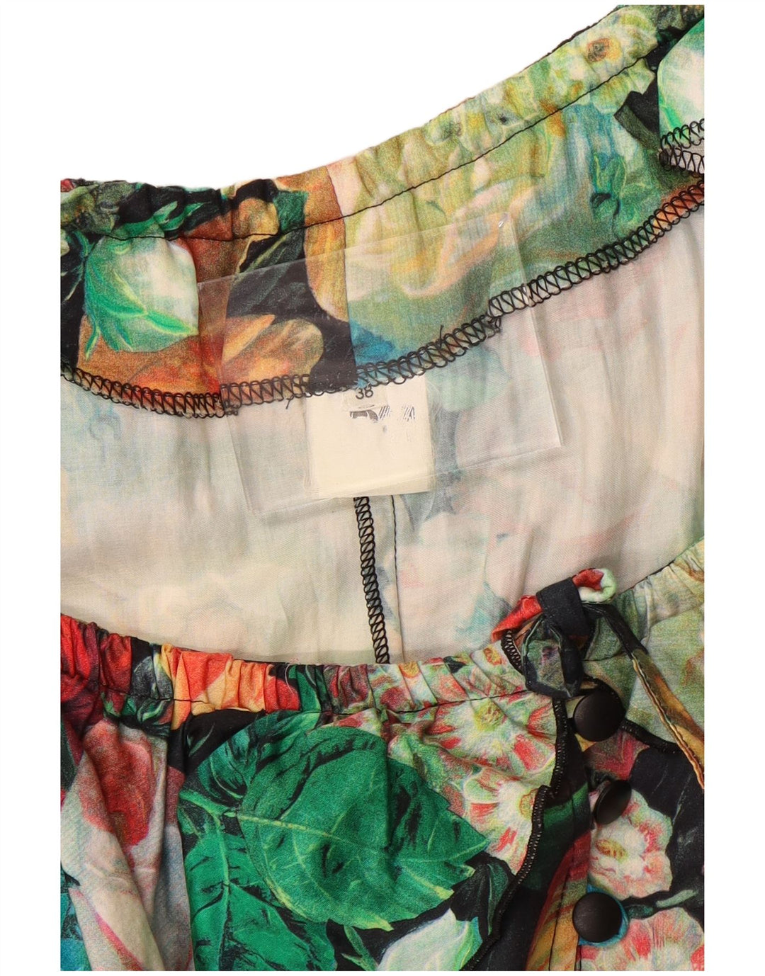 VINTAGE Womens A-Line Dress EU 38 Medium Multicoloured Floral