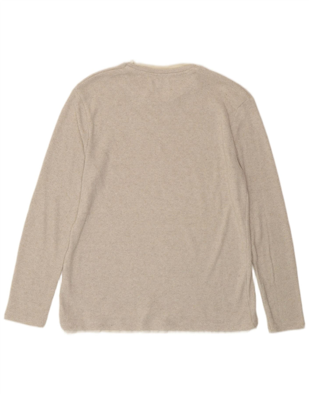 ZARA Womens Top Long Sleeve UK 16 Large Beige Cotton