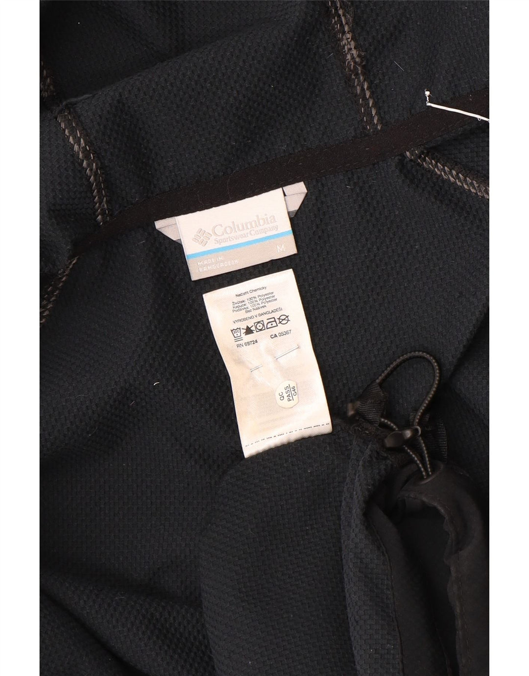 Columbia Mens Hooded Rain Jacket UK 38 Medium Black Polyester