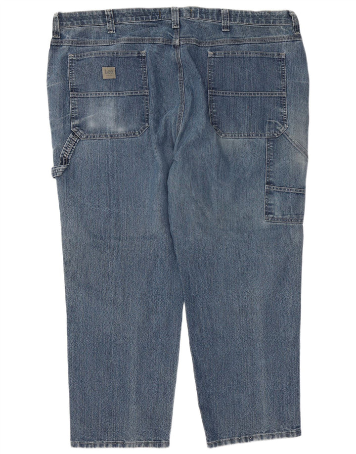 Lee Mens Carpenter Cargo Straight Jeans W48 L30 Blue Cotton
