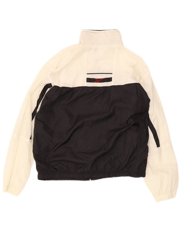 Reebok Womens Tracksuit Top Jacket UK 12 Medium White Colourblock