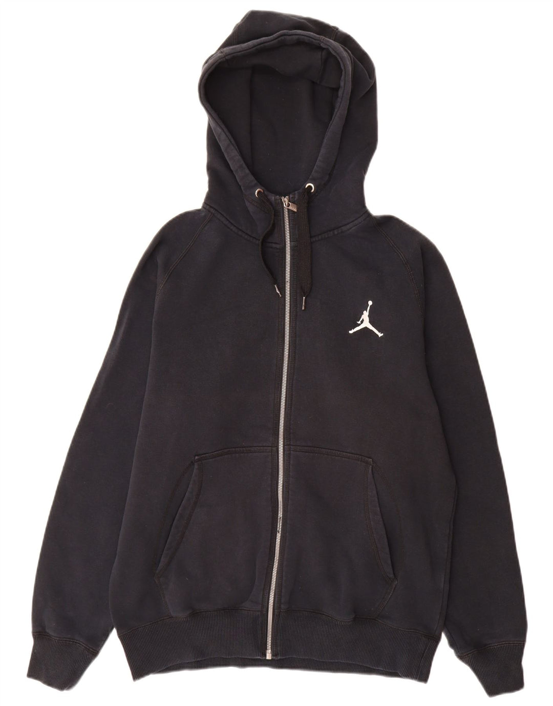 Jordan Mens Zip Hoodie Sweater Medium Black Cotton
