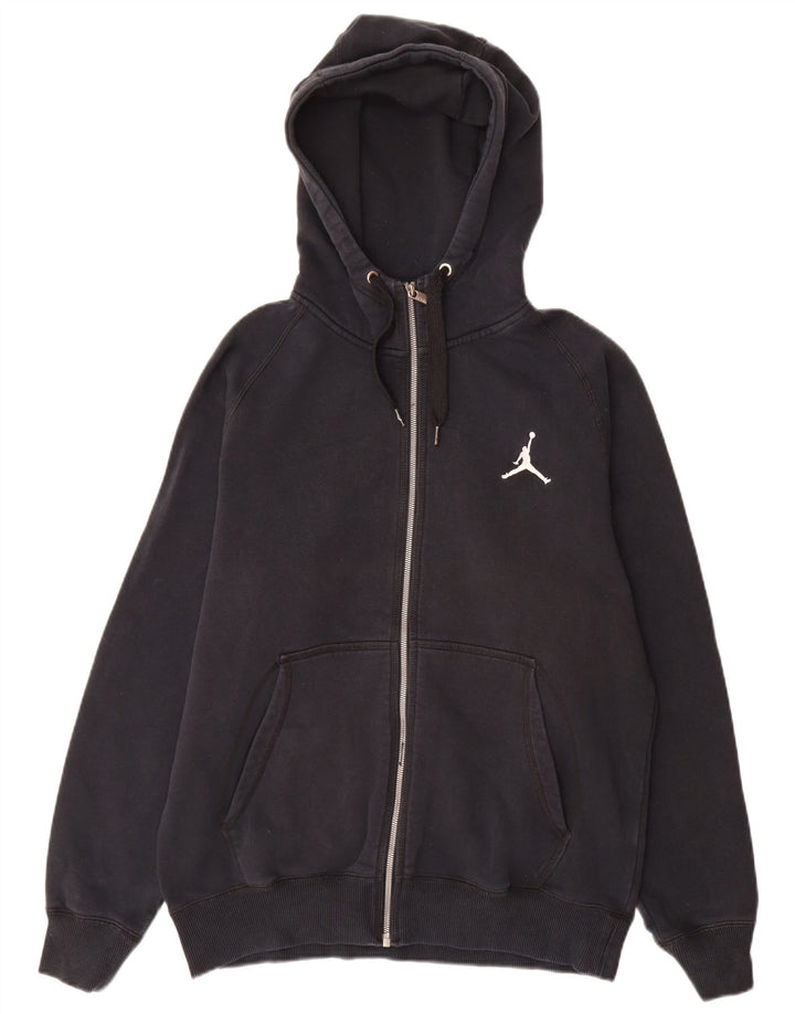 Jordan Mens Zip Hoodie Sweater Medium Black Cotton