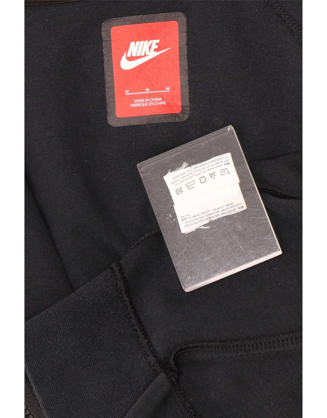 Nike Mens Zip Hoodie Sweater Medium Black Cotton