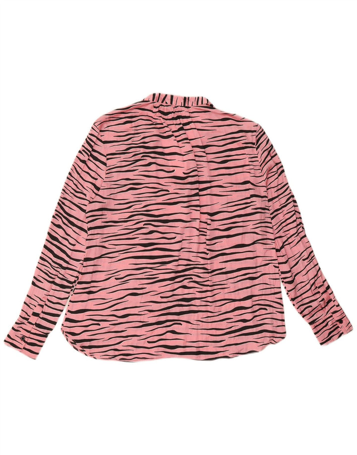 French Connection Womens Blouse Top UK 12 Medium Pink Animal Print