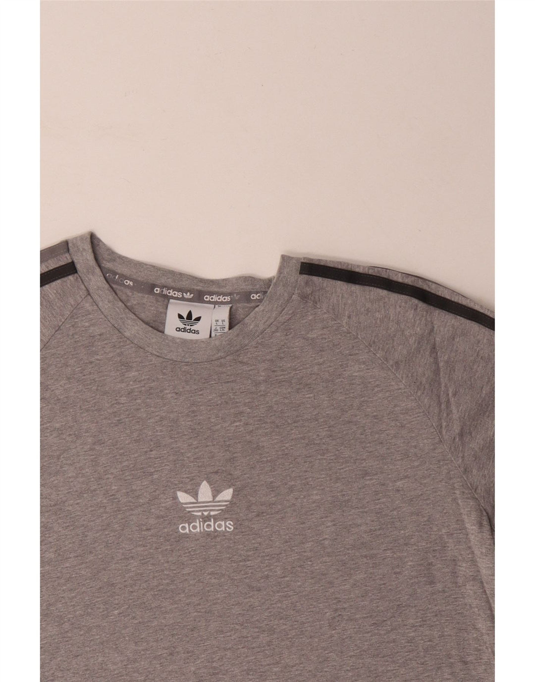ADIDAS Mens T-Shirt Top Large Grey Flecked Cotton