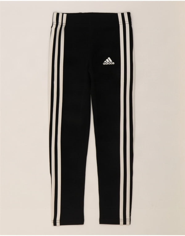Adidas Girls Leggings 7-8 Years Black Cotton