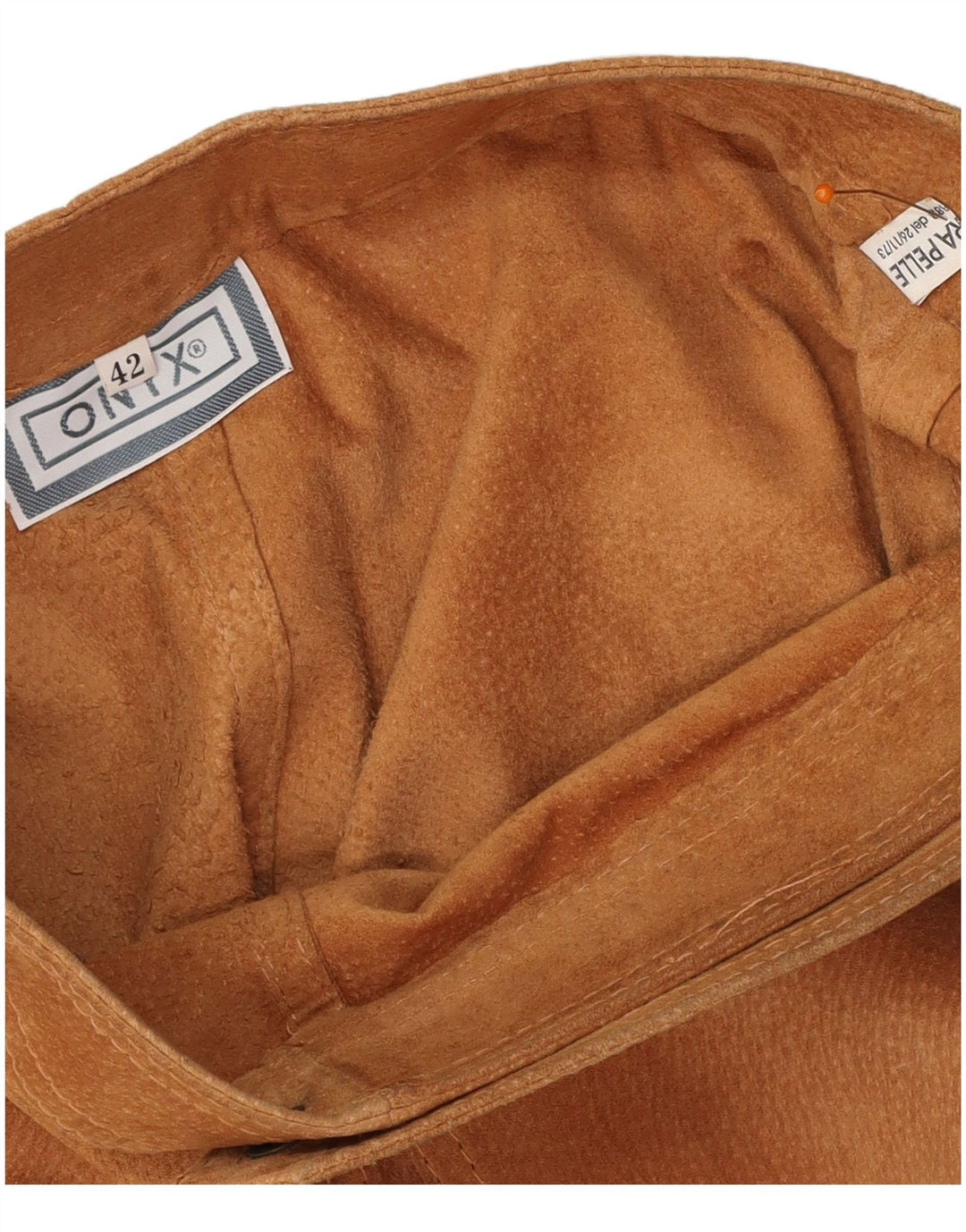 ONYX Womens Suede Mini Wrap Skirt IT 42 Medium W28 Brown Leather