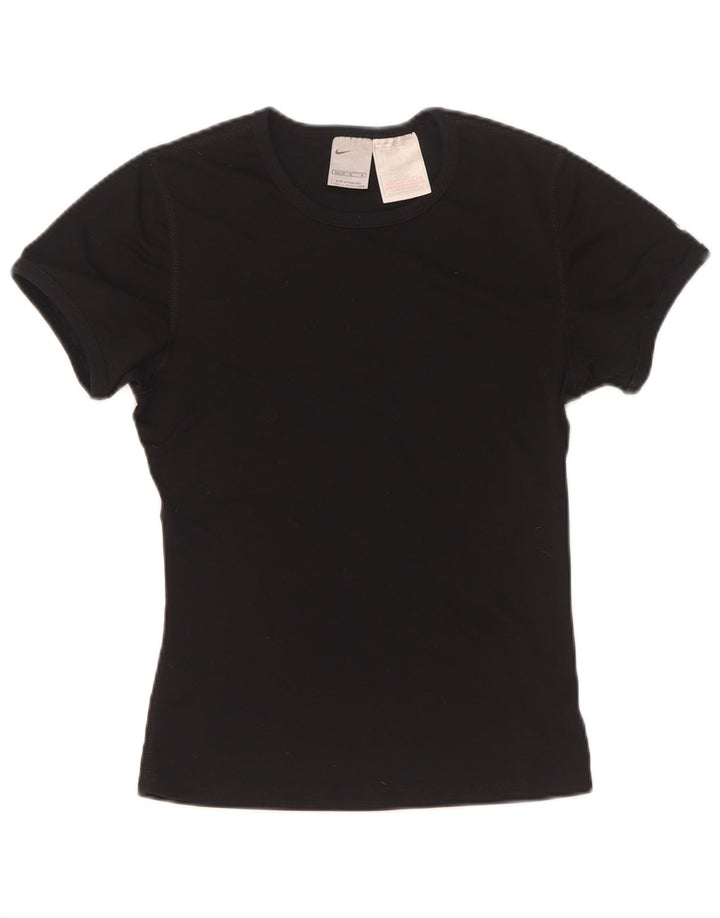 Nike Womens T-Shirt Top US 8/10 Medium Black Polyester