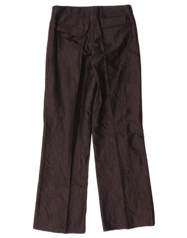 GUESS Womens Straight Casual Trousers IT 42 Medium W28 L32 Black Silk