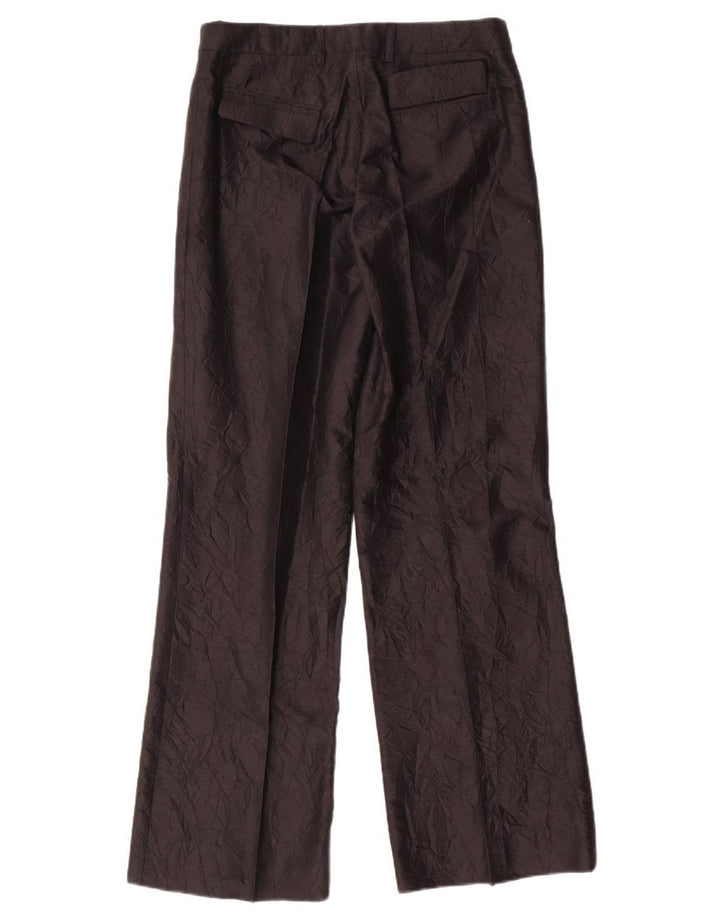 GUESS Womens Straight Casual Trousers IT 42 Medium W28 L32 Black Silk