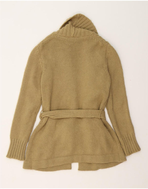 VINTAGE Womens Longline Cardigan Sweater UK 14 Medium Beige