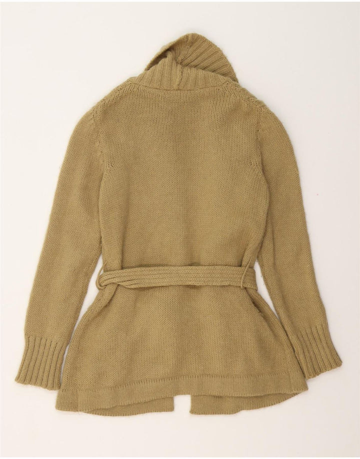 VINTAGE Womens Longline Cardigan Sweater UK 14 Medium Beige