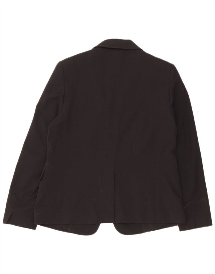 Marks & Spencer Womens 1 Button Blazer Jacket UK 12 Medium Black Polyester