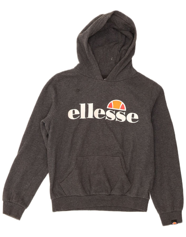 Ellesse Girls Graphic Hoodie Jumper 10-11 Years Grey Cotton