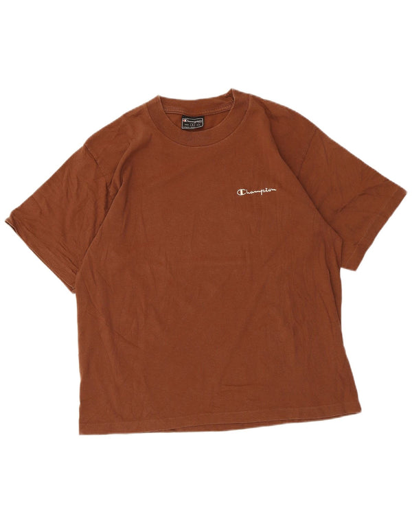 Champion Womens Crop T-Shirt Top UK 10 Small Brown