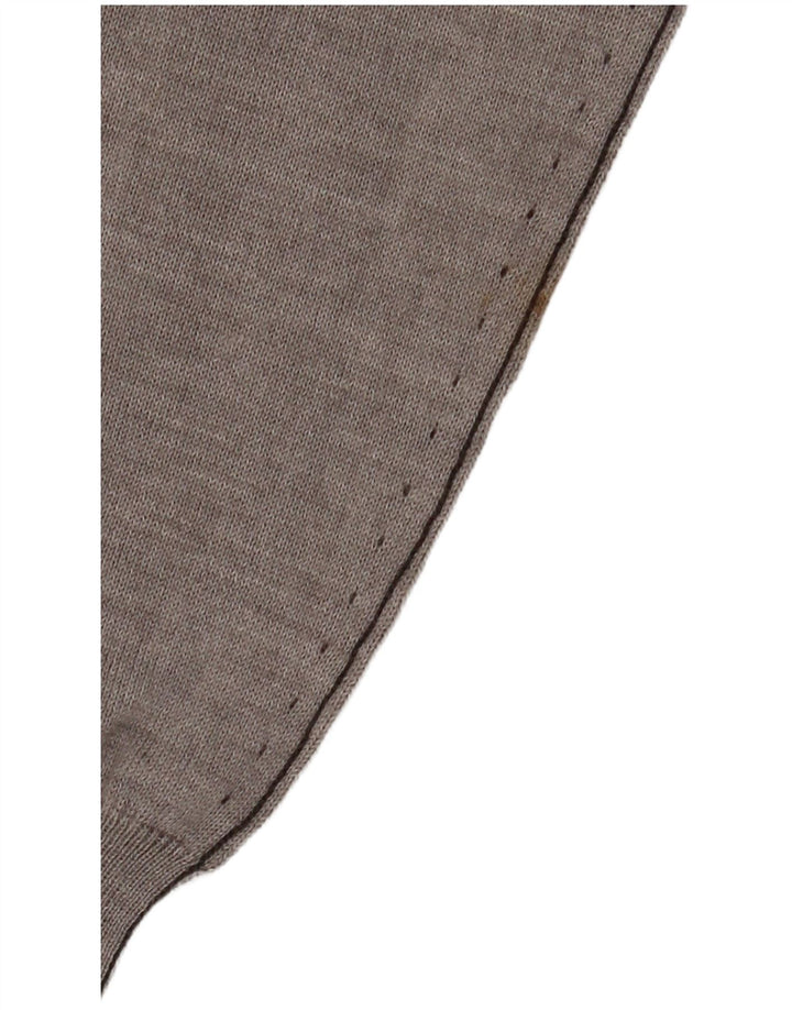 ICEBERG Womens Longline Cardigan Sweater UK 14 Medium Grey Wool