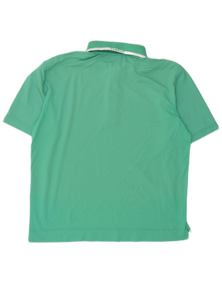 Chervo Mens Polo Shirt Large Turquoise Cotton