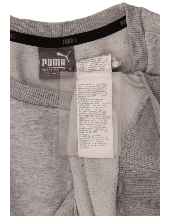 Puma Mens Sweatshirt Jumper Large Grey Flecked Cotton