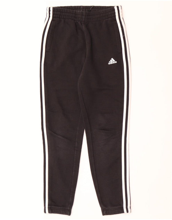 Adidas Boys Tracksuit Trousers Joggers 11-12 Years Black Cotton
