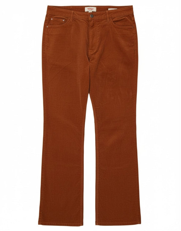 Wrangler Womens High Waist Bootcut Corduroy Trousers US 14 XL W32 L32 Brown