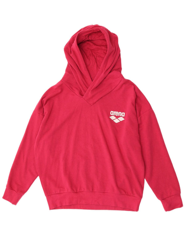 Arena Womens Oversized Hoodie Jumper UK 16 Large Pink Cotton