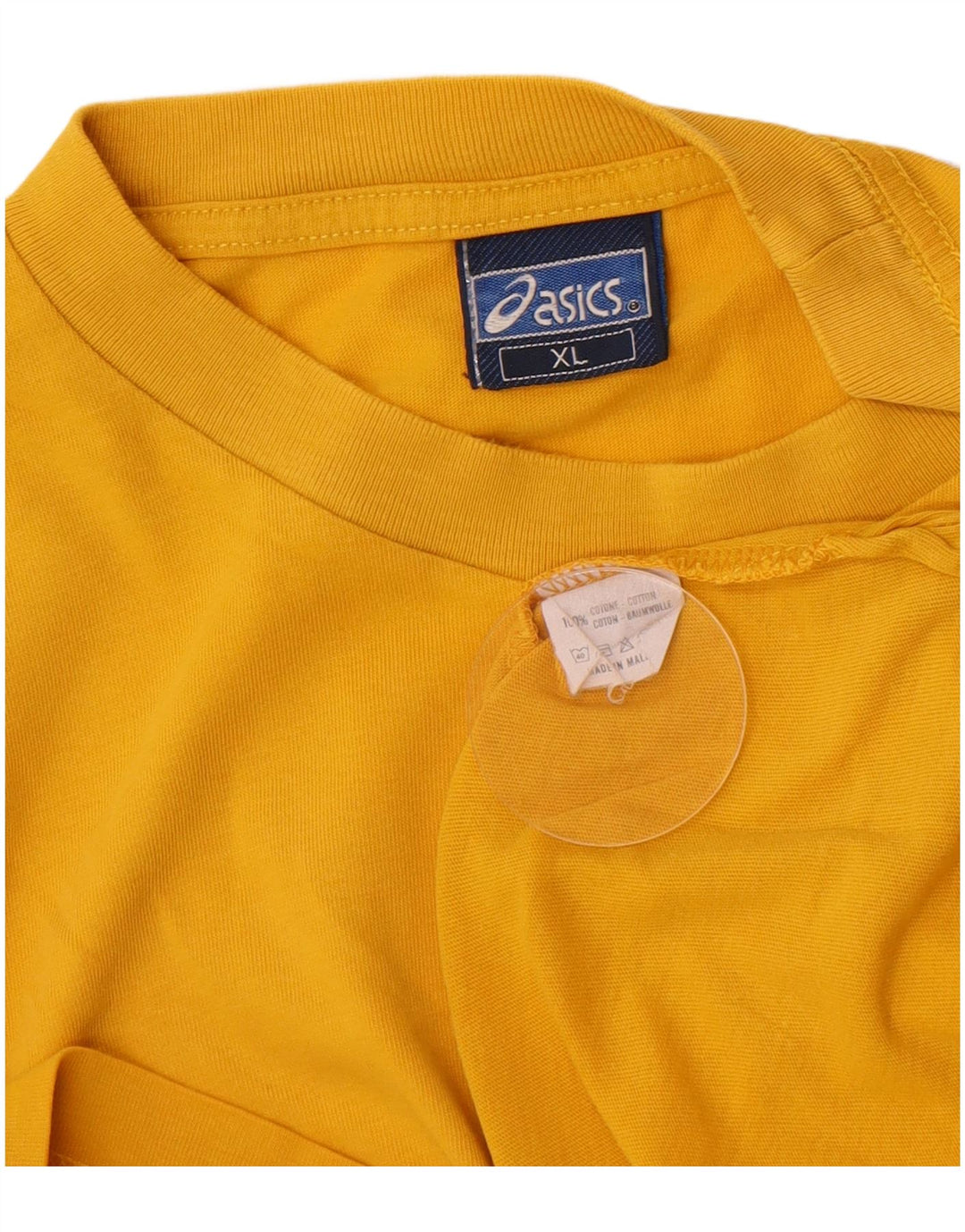 Asics Mens T-Shirt Top XL Yellow Cotton